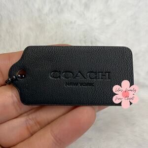 2" COACH Black Fob Bag Charm Hang tag Hangtag